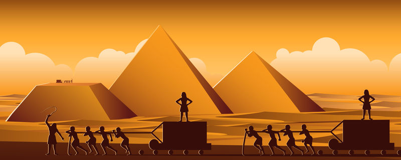 在埃及建造金字塔矢量