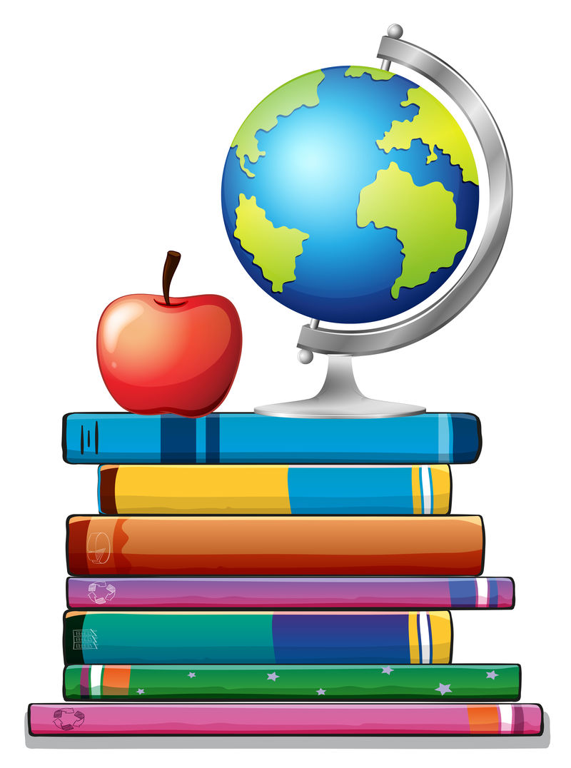 书籍和地球矢量