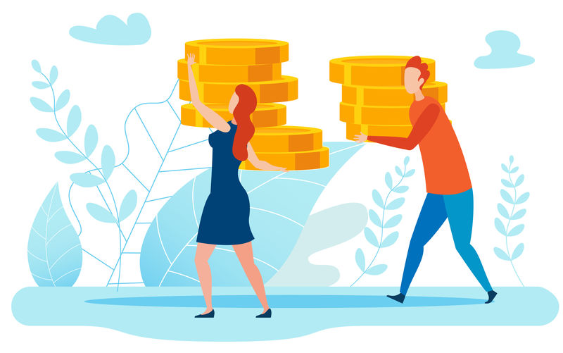 大收入金钱隐喻说明向量