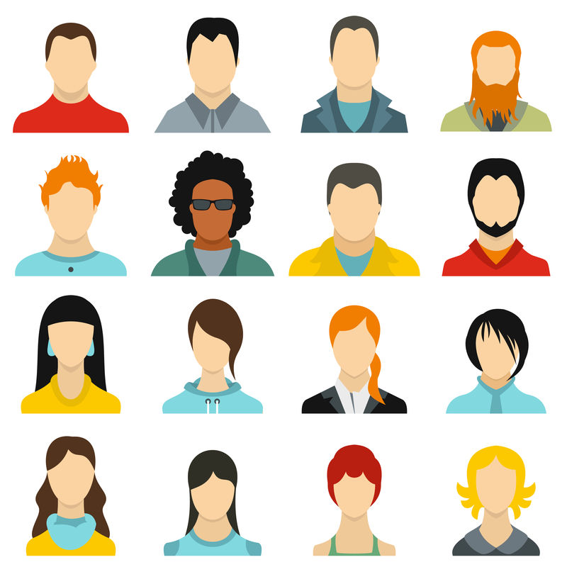 虚拟人物图标集矢量