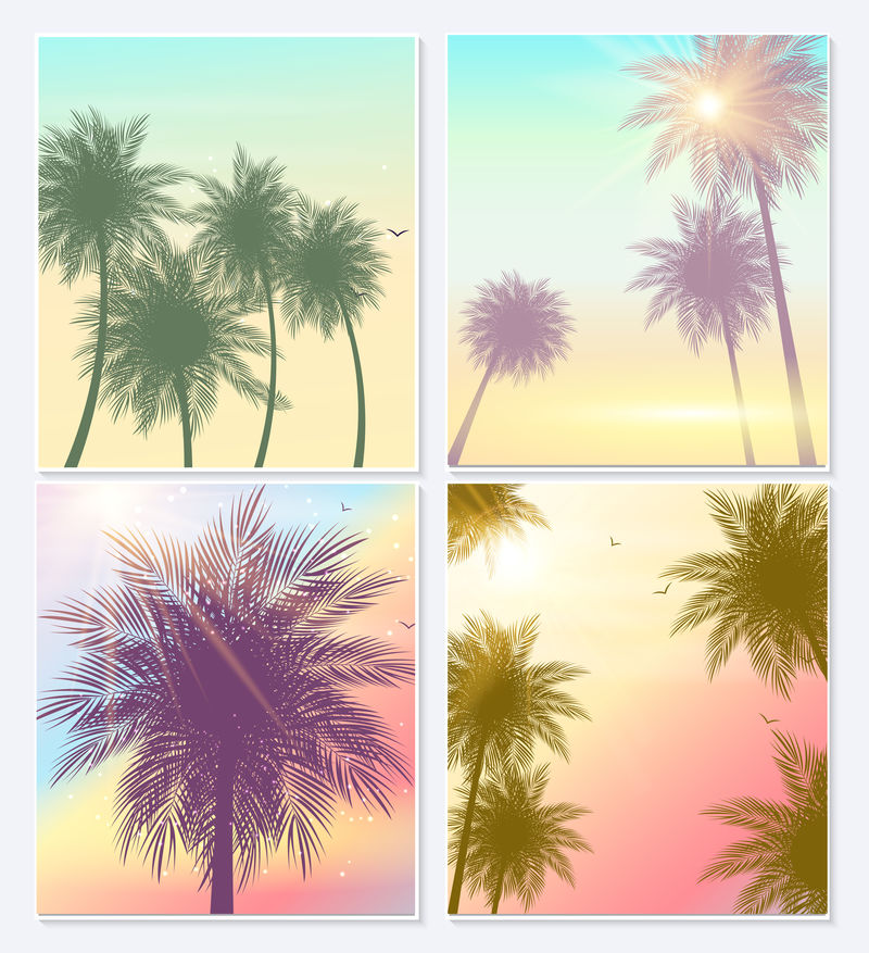 夏季天然棕榈海报矢量