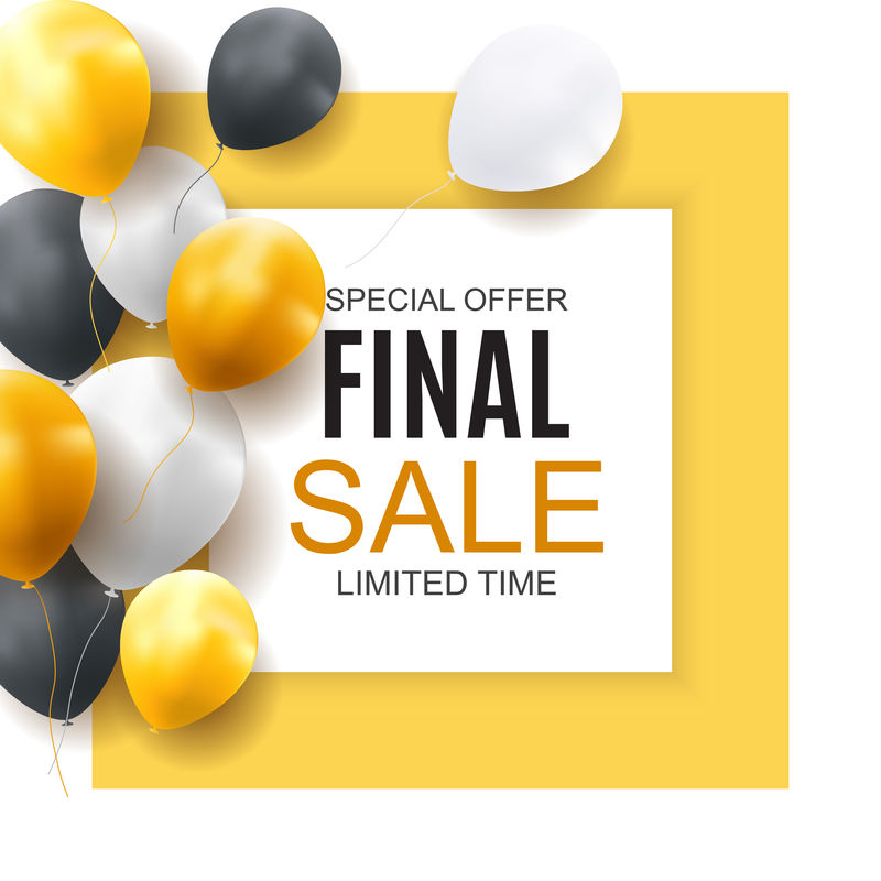 最终销售气球横幅矢量