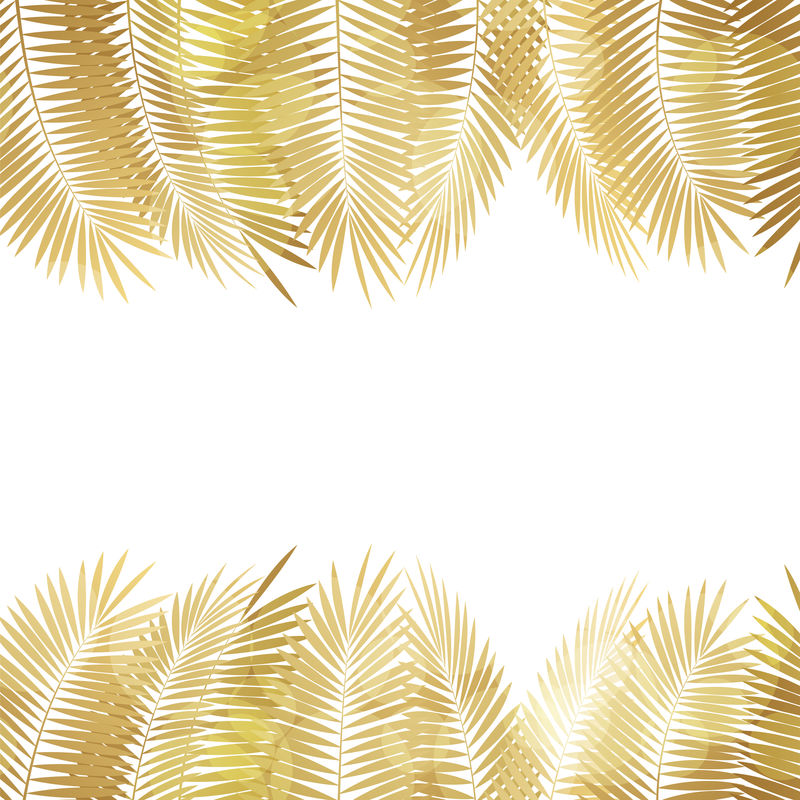 金色棕榈叶背景矢量