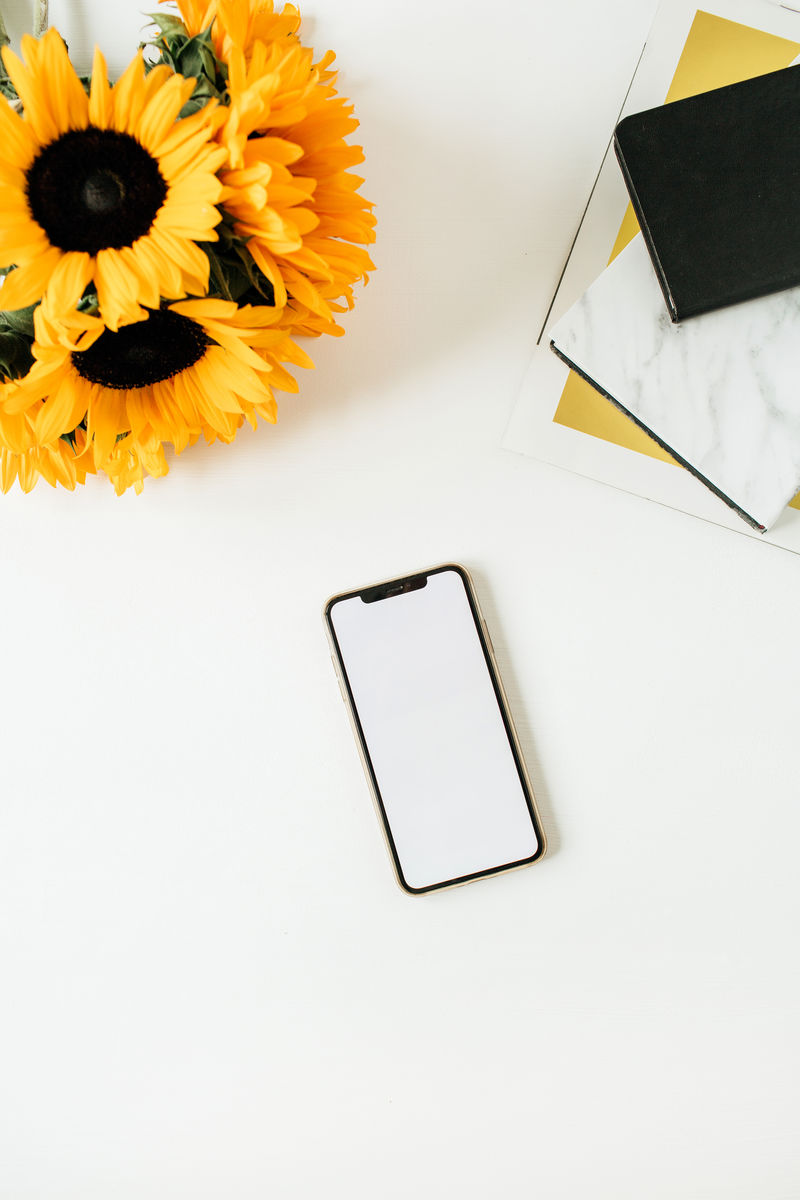 花卉简约书桌平展