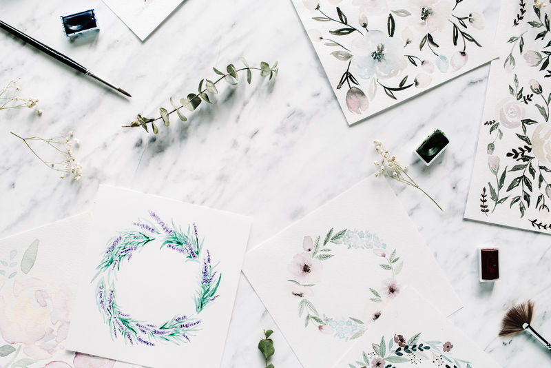 艺术家工作区的俯视图