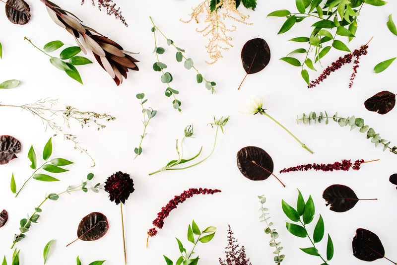 树叶和花卉图案