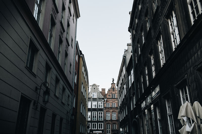 波兰格但斯克老城的建筑街景-东欧建筑