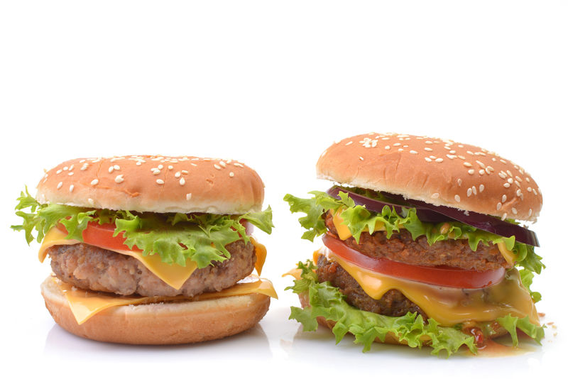 白底美式汉堡包