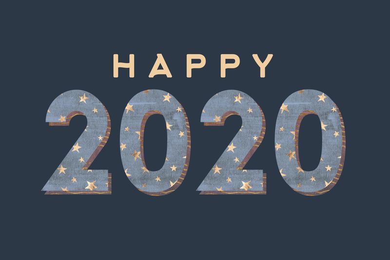 2020新年创意设计理念-3D渲染图像