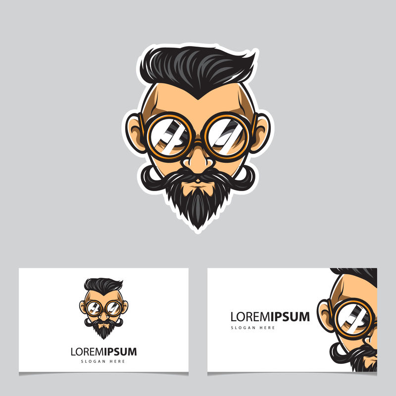 带眼镜标志的帅哥