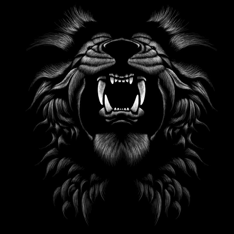 狮子头像图片霸气黑色图片