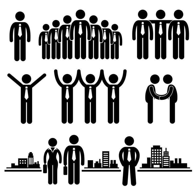 工商集团职工人力资源大棒图形象形图标