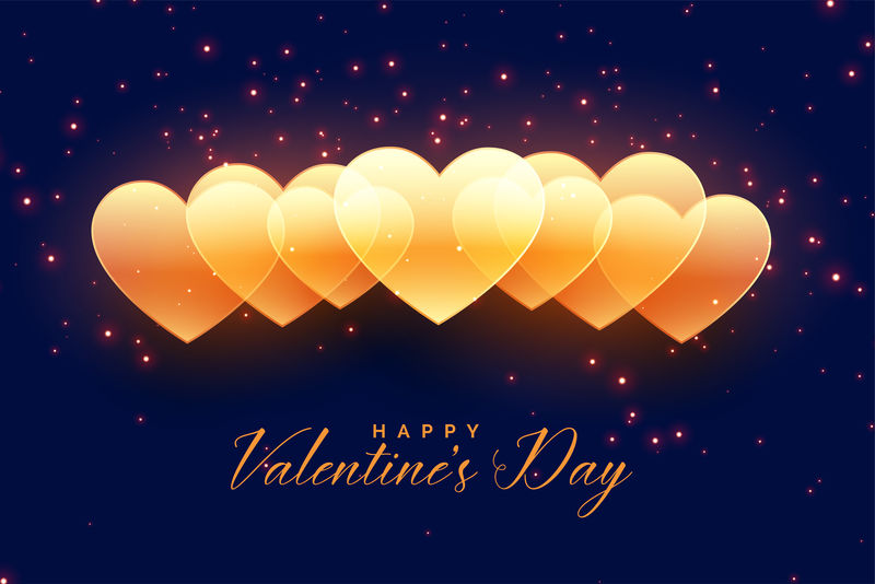 情人节快乐金心背景设计