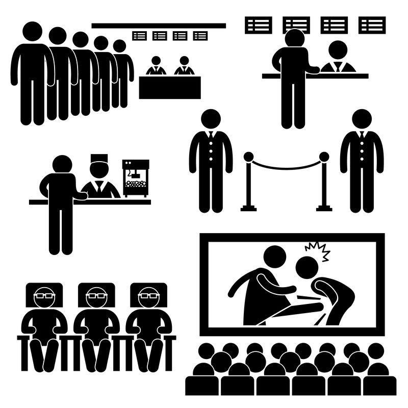 电影院电影观众电影人贴人物象形图标