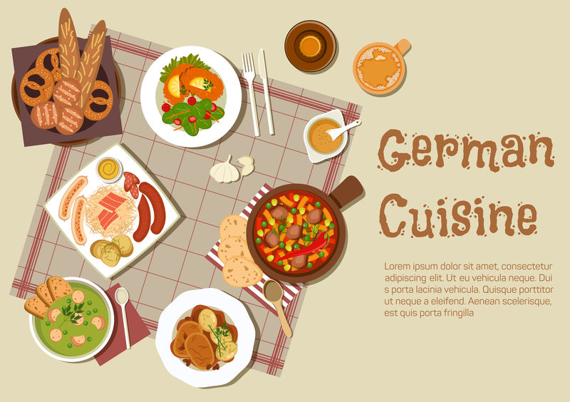 正宗德国肉类菜肴平面图标