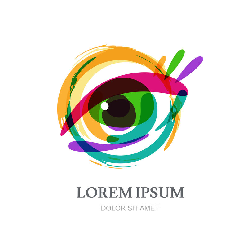 彩色抽象眼圆形、矢量图
