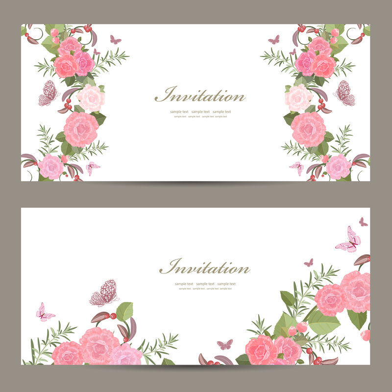 为您设计的玫瑰花集锦请柬