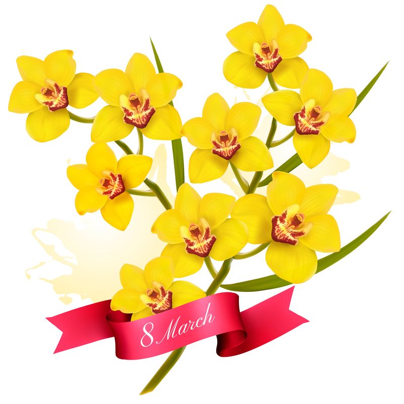 3月8日插图 节日黄色花朵背景 维克托素材 高清图片 摄影照片 寻图免费打包下载