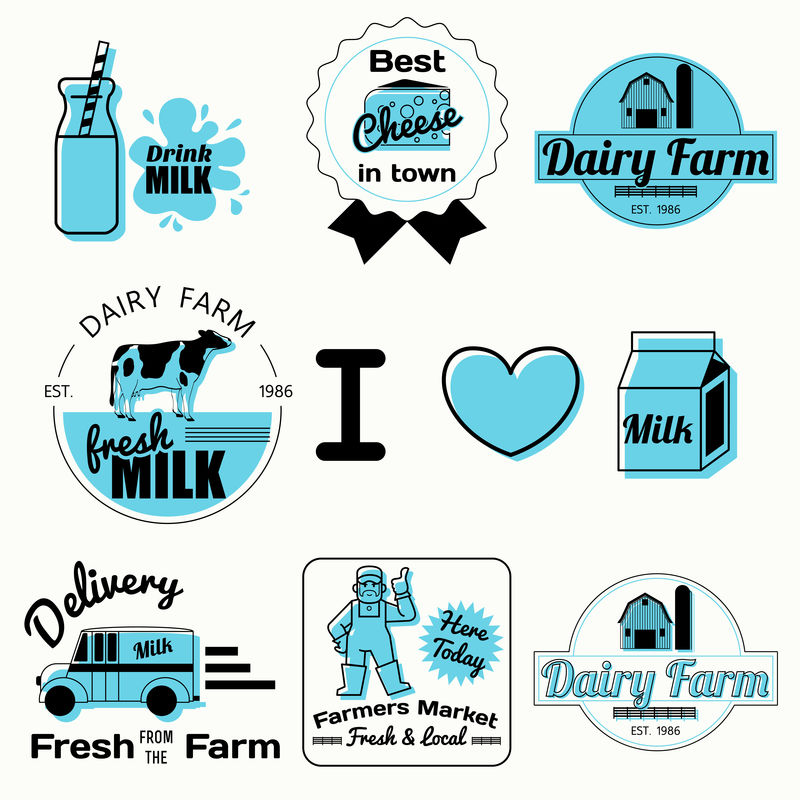 奶场徽章复古风格