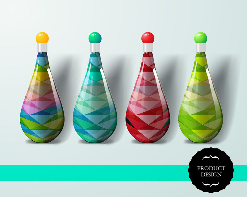 品牌和产品设计的模型模板-独特设计的独立现实主义瓶子-易于用于广告品牌和营销