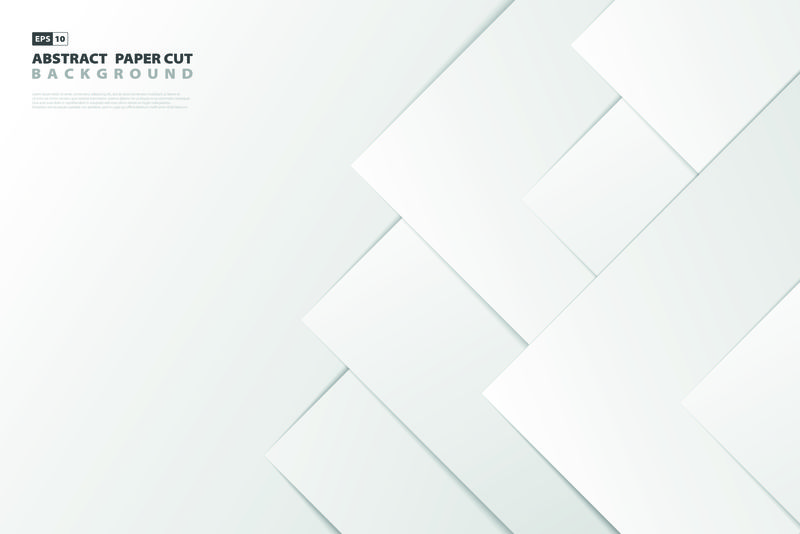 抽象渐变白纸剪纸风格背景。插图
