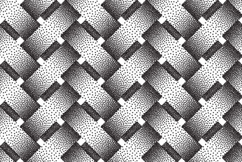 交织条的矢量无缝装饰图案-点状纹理