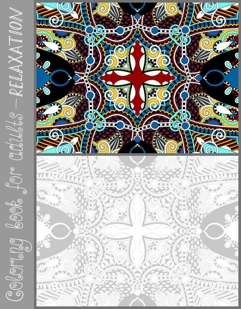 成人彩色书页.花佩斯利图案