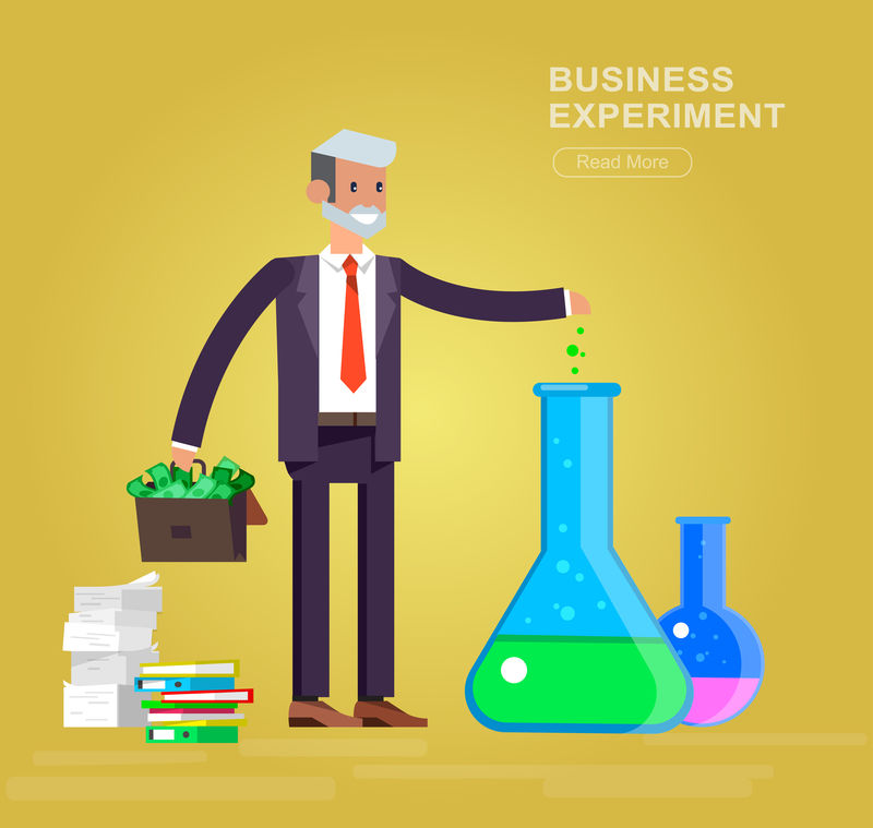 矢量详细字符商人创业实验室实验室实验概念网页矢量插图