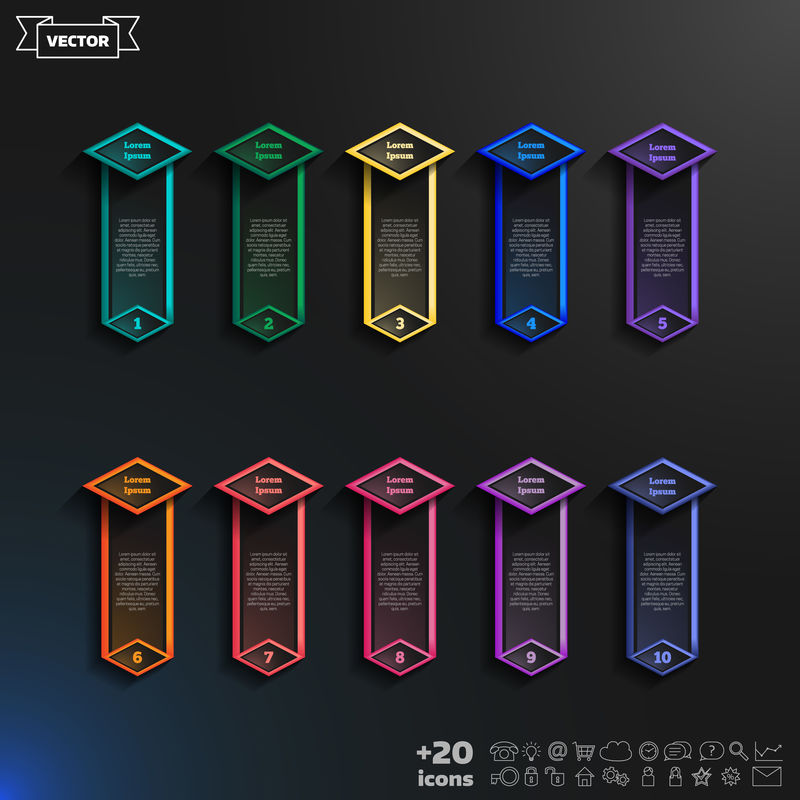 菱形矢量信息图形设计表