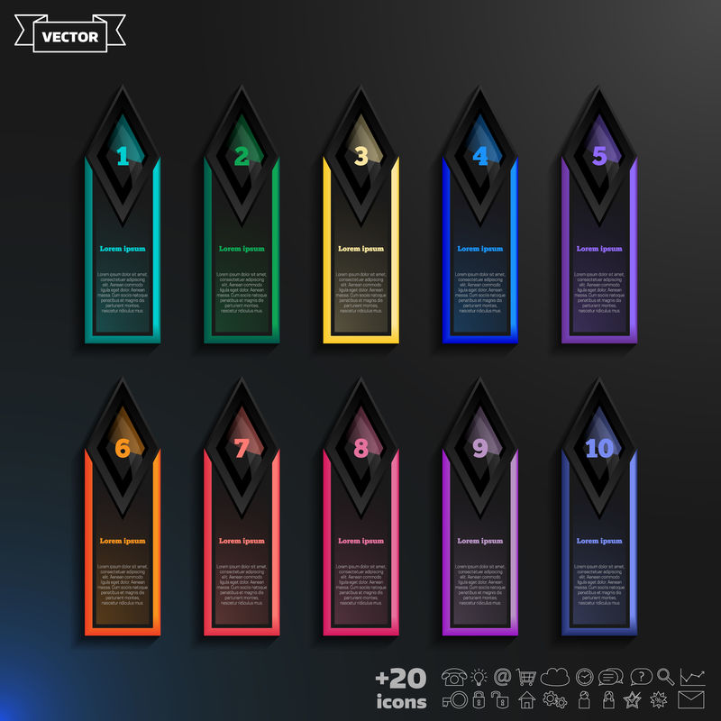 菱形矢量信息图形设计表