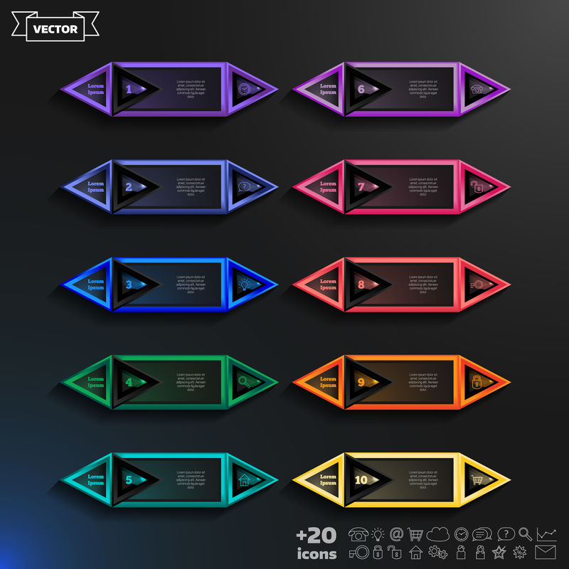 菱形矢量信息图形设计表