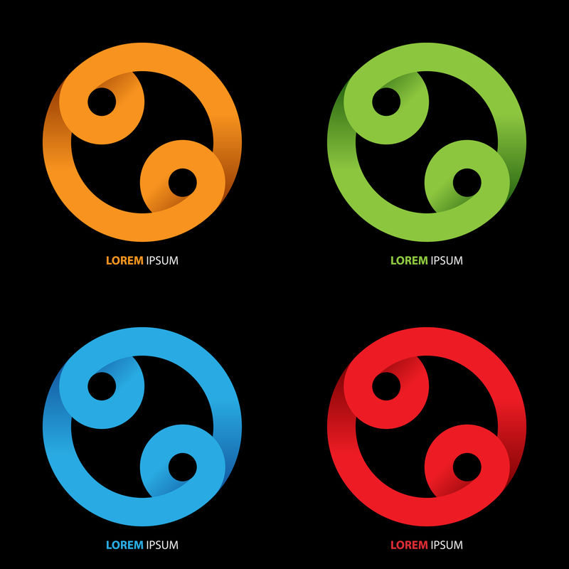 矢量抽象圆带状符号