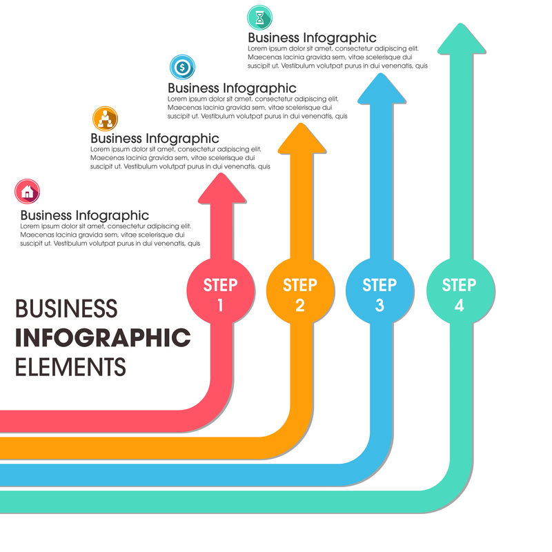商业信息图形矢量插图-可用于工作流布局、横幅、图表、数字选项、升迁选项、网页设计等