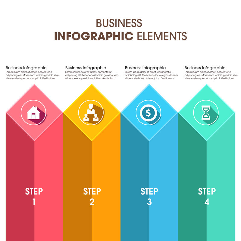 商业信息图形矢量插图-可用于工作流布局、横幅、图表、数字选项、升迁选项、网页设计等