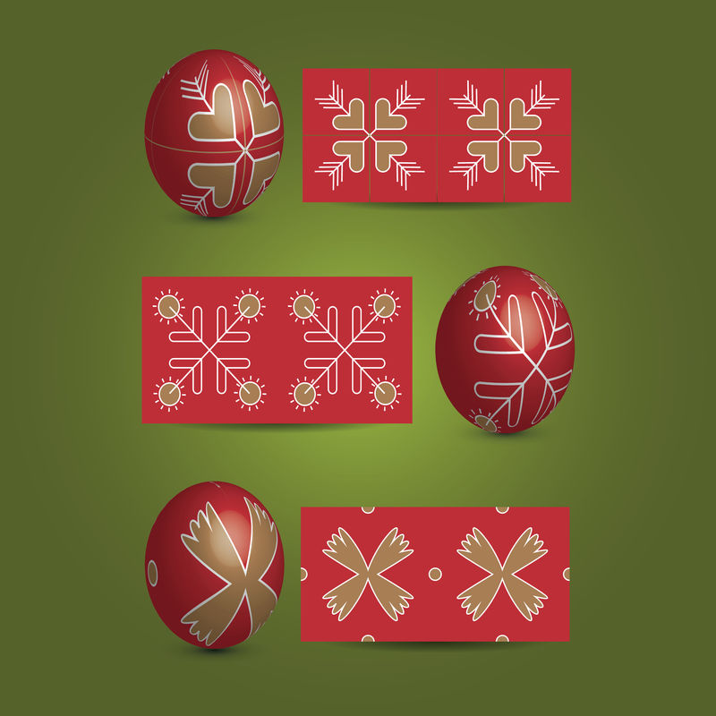 复活节彩蛋与装饰图案