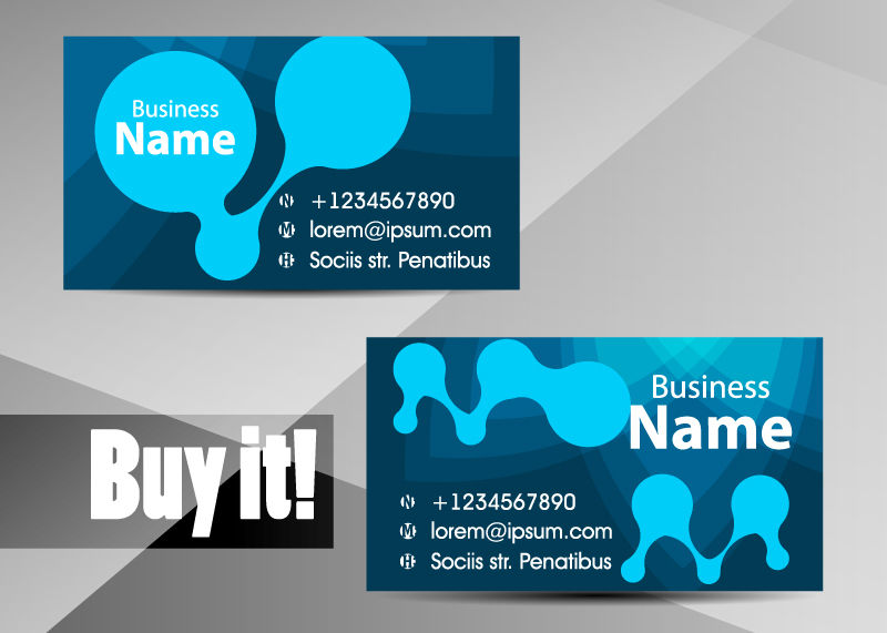 卡片或横幅的蓝色抽象模板-有波浪和反射的金属背景-商业背景-银-插图-用金属元素描绘抽象背景