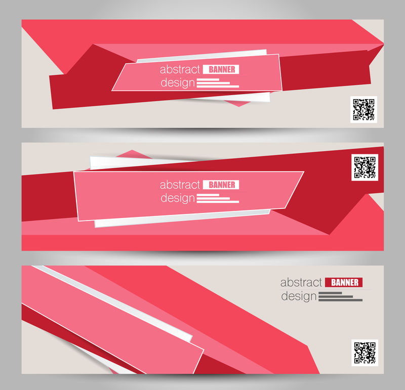 横幅模板-背景：设计-商业-教育-广告-红色-矢量插图