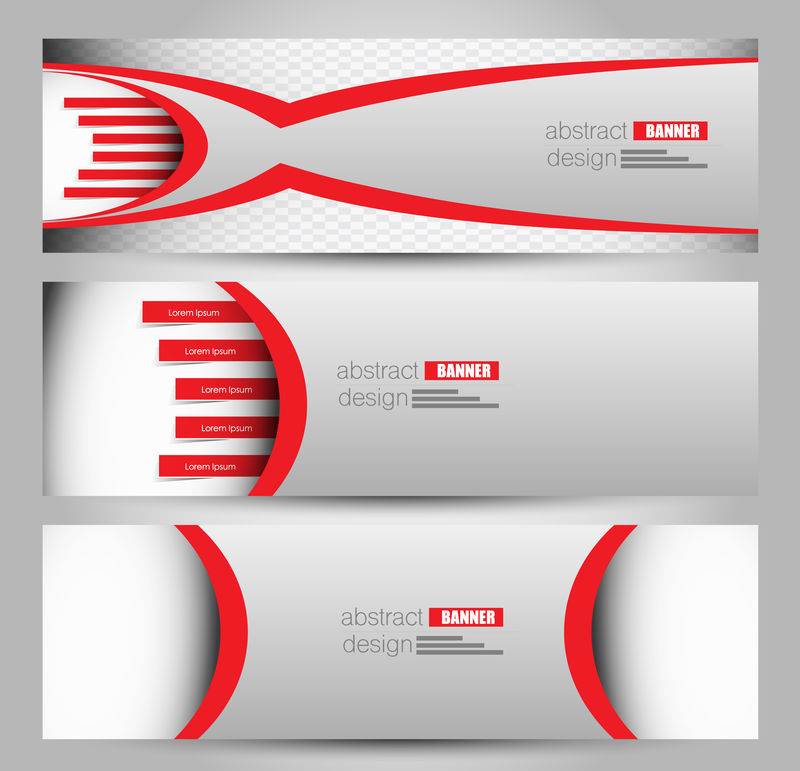 横幅模板-背景：设计-商业-教育-广告-红色-矢量插图