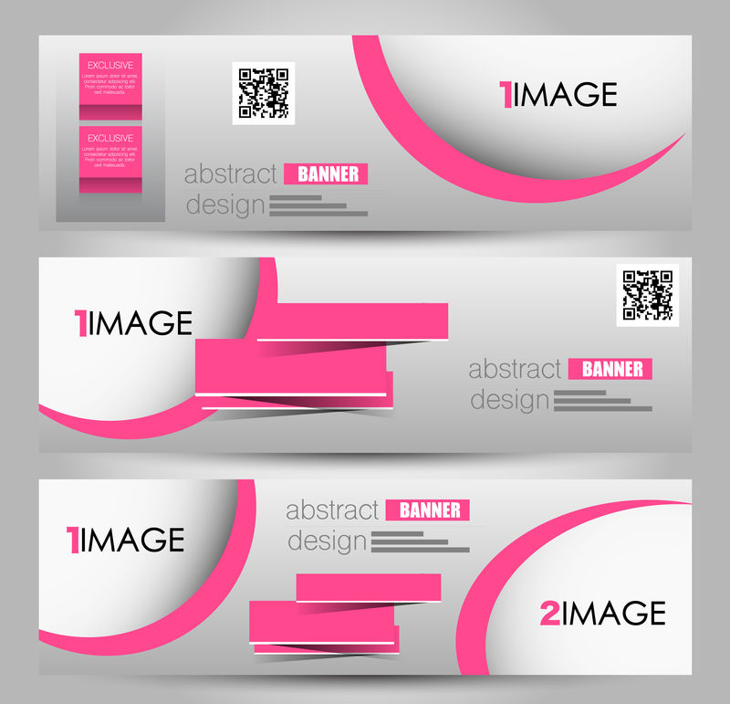 横幅模板-背景：设计-商业-教育-广告-粉红色-矢量插图