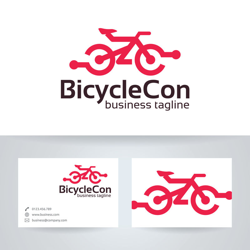 创意自行车标志设计-自行车和运动标志模板