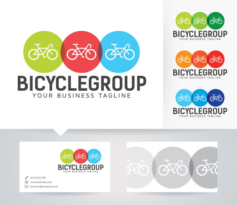 自行车企业-社区-团体-自行车-公司-品牌-矢量徽标模板