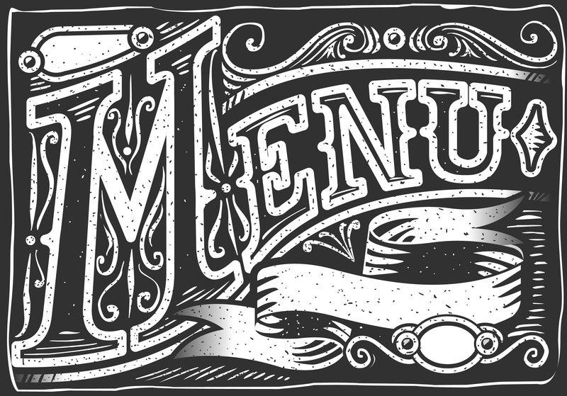 菜单的复古图形元素