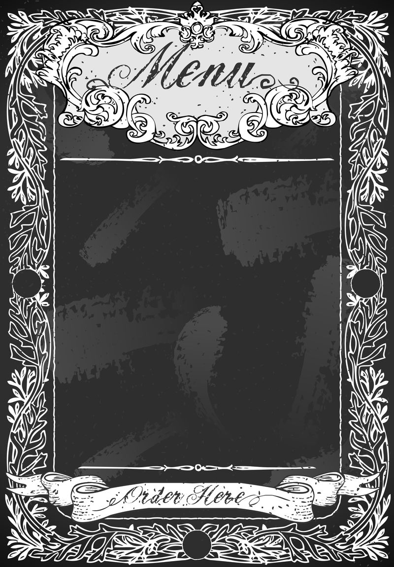 餐厅菜单的老式黑板