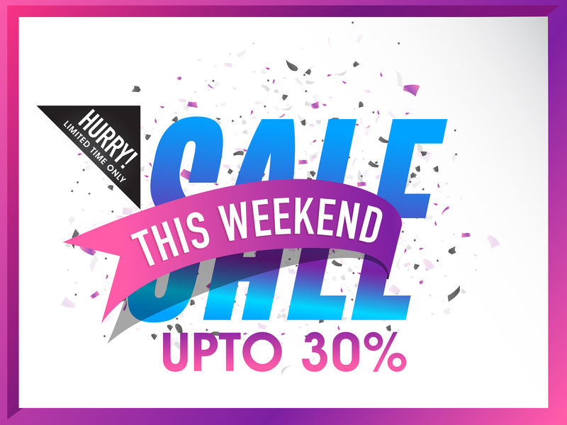 时尚的促销传单、横幅或海报-仅本周末提供30%的折扣