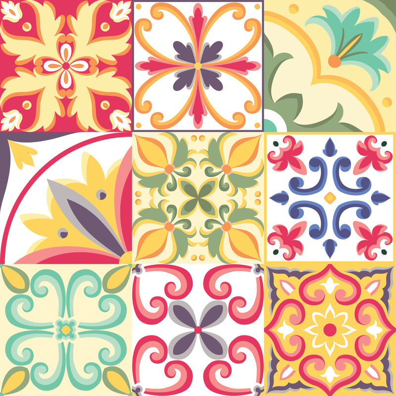 意大利风格的无缝图案。矢量亮背景