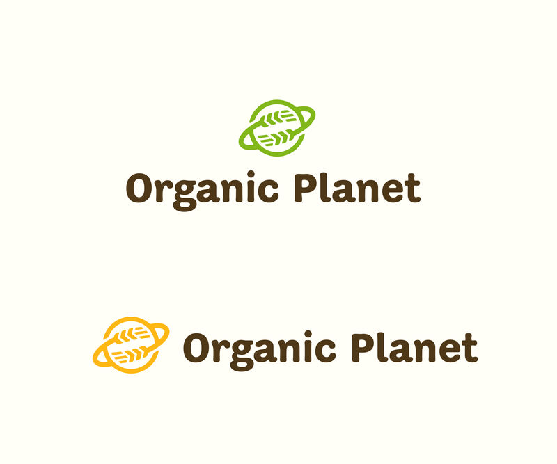 Organic Planet Original Simple Minimal图形符号适用于健康食品公司、杂货店、新鲜食品配送服务、营养博客、饮食专家、素食咖啡馆等令人难忘的视觉隐喻