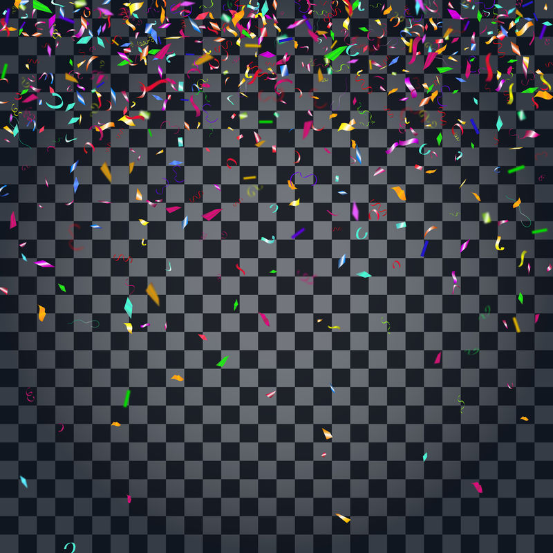 抽象的五彩纸屑背景-在透明背景上隔离-矢量假日插图