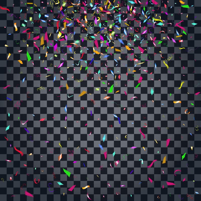 抽象的五彩纸屑背景-在透明背景上隔离-矢量假日插图