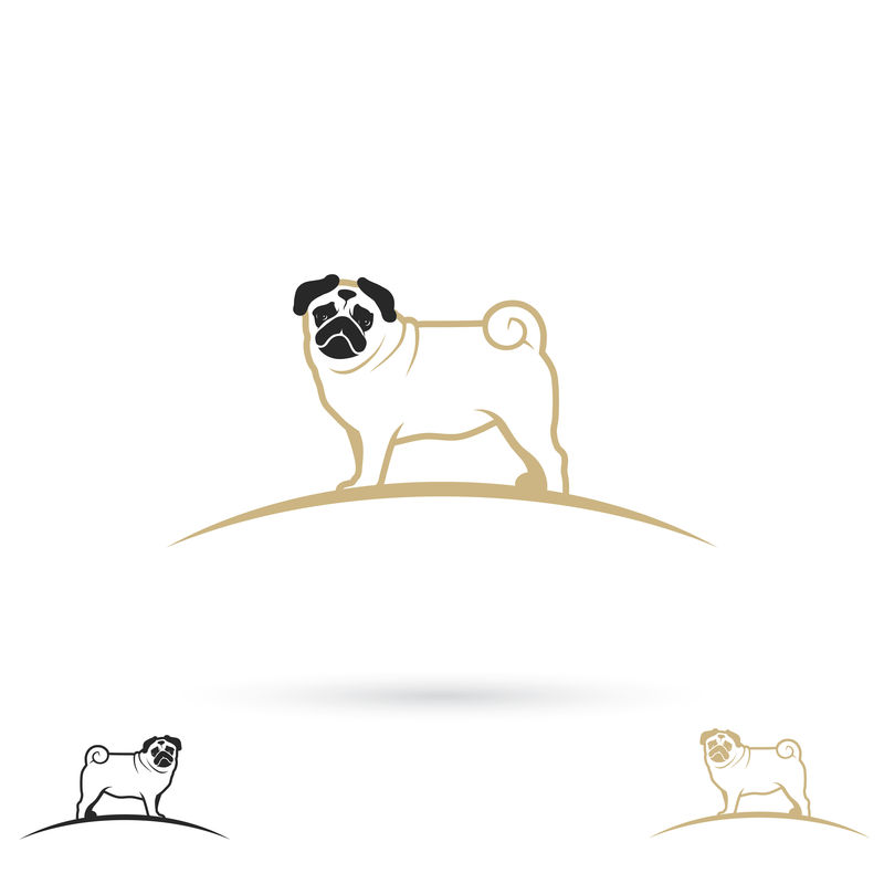 哈巴狗标签-矢量图