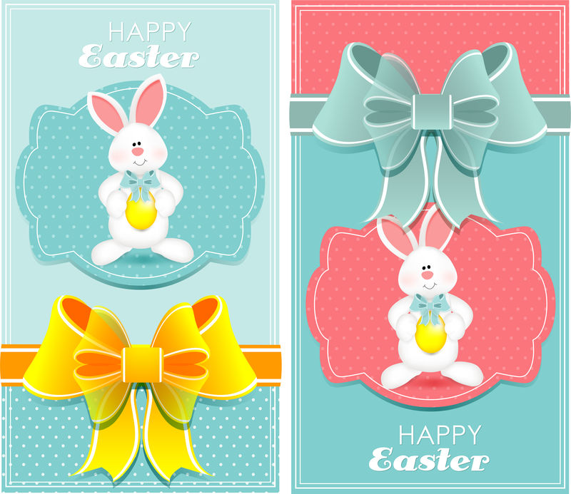 复活节快乐-可爱的兔子